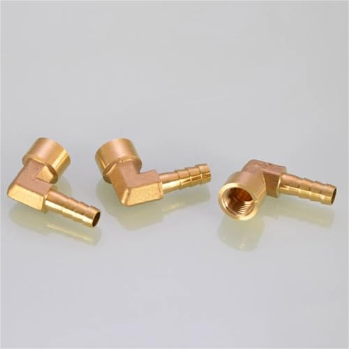 Conector de latón de 8mm con rosca 1/8 macho en codo para evitar estrangulamiento de mangueras 6
