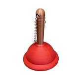Virelynx Portachiavi a scatto con mini stantuffo per WC, con stampa 3D, per zaini, borsetta, idea regalo, Trasparente, Taglia unica