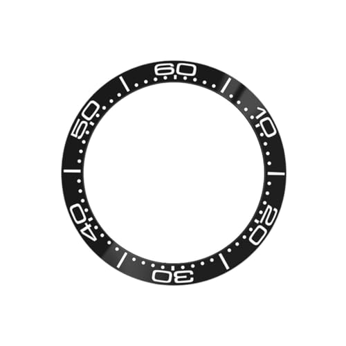 1�� 38mmx30.7mm �V�[�}�X�^�[ �Z���~�b�N�x�[���C���T�[�g 300 �E�H�b�`�P�[�X 60���C���f�b�N�X �J�[�u�����O�p�[�c�ɓK��(01 Bezel Insert)