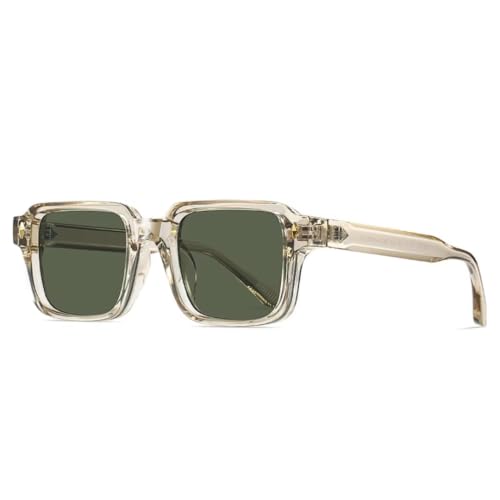 Lunettes de soleil rétro à rivets pour femmes et hommes contre UV champanhe