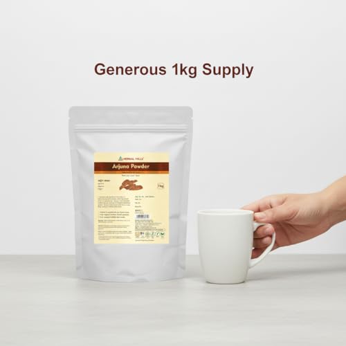 Image of HERBAL HILLS Arjuna Powder 1kg | Terminalia Arjuna Bark for Cardiovascular Health, Healthy Blood Pressure & Circulation Support