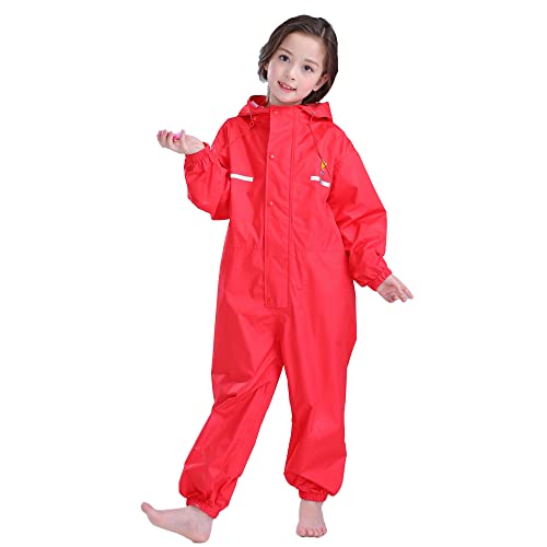 Kids Toddler Rain Suit Waterproof Coverall Unisex One Piece Rainsuit Muddy Buddy Jumpsuit 4XL Size 13-14 Years