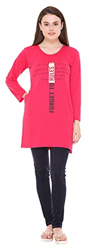 Image of In Love Women's Plus Size Printed Long Tops, Round Neck 3 /4 Sleeve Relaxed Fit Longline T-Shirt Tunic