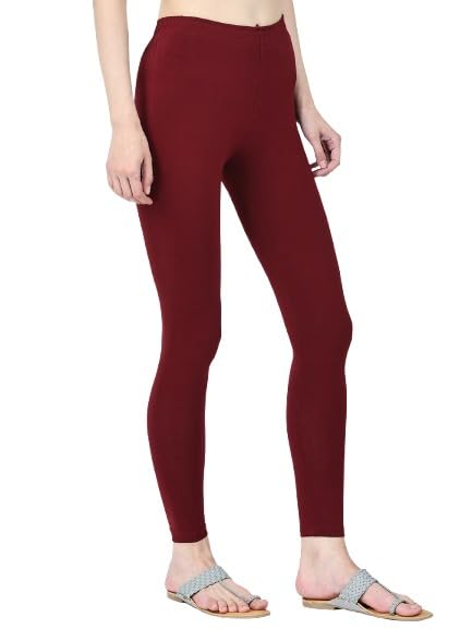 Image of Robinbosky Premium Stretchable Cotton Ankle Legging for Women | Suitable for Formal wear & Casual wear | High-End Elastic Makes The Leggings Squat Proof and Durable for Travel, Yoga, & Workout.