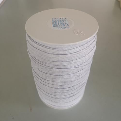Fita elástica de 5 mm para costura e mercadorias, cor branca, fabricada em Itália, alta resistência, multifuncional, 100 m