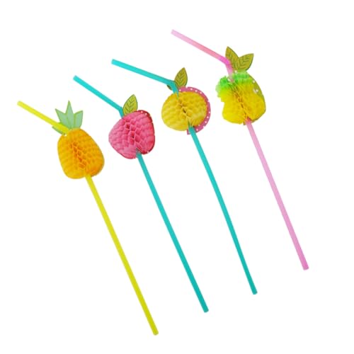 Uonlytech Pitillos Descartables de Plástico Multicolor 24 pcs miniatura 1