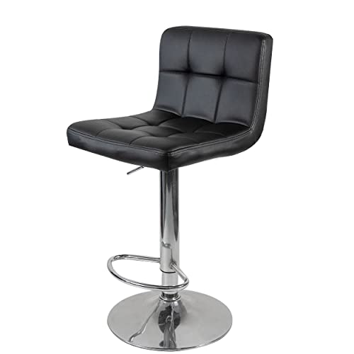 Conjunto 04 Banquetas Gomos Couro Pu Regulagem de Altura - Preta