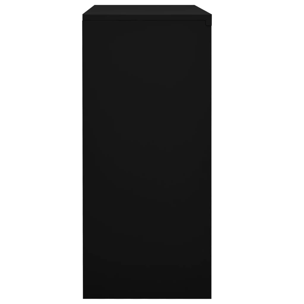 Armadio in Metallo Armadio per Ufficio Anta Scorrevole Armadio Ante Scorrevoli Mobili Ufficio Armadietti con Chiave Armadietto Multiuso in Acciaio Nero 90x40x90 cm
