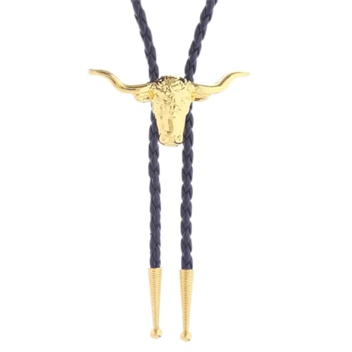Image of HUABOLA CALYN Native American Bolo tie Rodeo Cowboy Leather Necktie Western Bolo ties for Men Women Necktie for Concert Fans