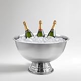 Spetebo Edelstahl Champagnerschale im edlen Design - 40 cm - Sektkühler für bis zu 6 Flaschen...