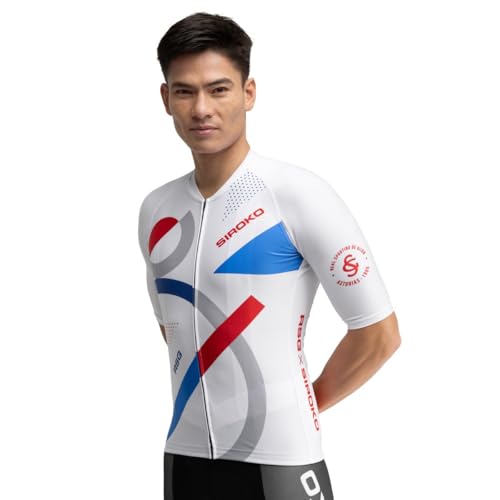 SIROKO Maillot de Manga Corta Real Sporting de gijón x Ciclismo SC M2 Estadio Blanco XXL