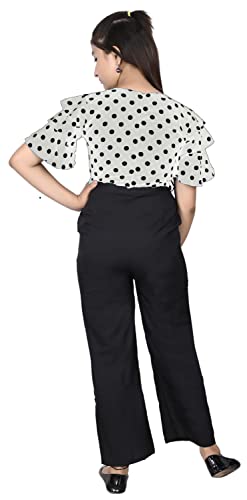 Image of Girls Flared Sleeves Printed Jumpsuit-66