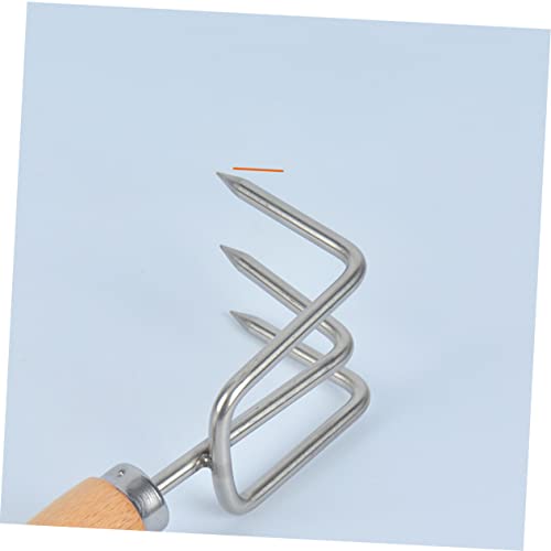 YARNOW Ferramenta De Alça De Jardim Cultivador Curto De Aço Mini Ancinho De Ponta Mão Pequena