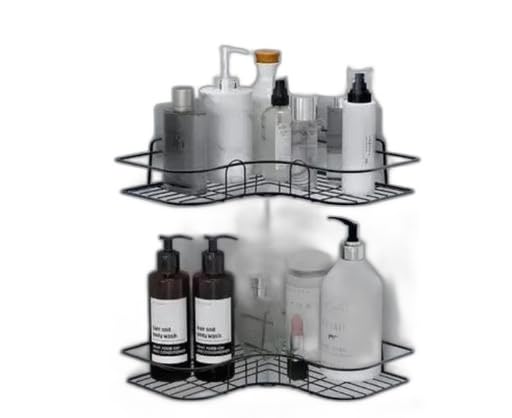 (Pack of 2) Multipurpose Self-Adhesive Kitchen Bathroom Corner Rack and Stands Mounted with Strong Magic Sticker Durable Hook Home Essentials/LCORNER/Bathroom Corner 2PIS|AE-P10471
