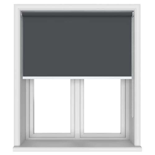Image of 100% Blackout Roller Blinds for Windows 35 Inch W X 36 Inch L Roll-Up Shades Sun UV Protection for Home & Office, Gray| Customised Size | Heavy Duty in 38 MM Pole