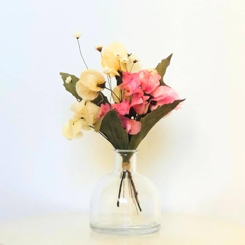 Arranjo de Flores Secas + Vaso Vidro - Petal Elegance