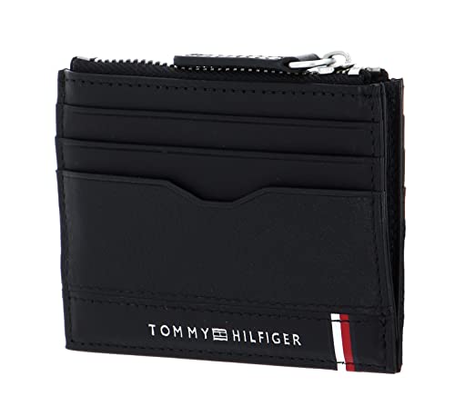 Tommy Hilfiger TH Centrale CC Titolare con Zip, Pelle, Accessori da Viaggio-Portafoglio bi-Fold Uomo, Nero, Taglia Unica