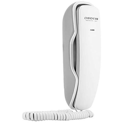 Phone with Handset, Wall Mounted Landline Phone, Corded Wall Telephones with Noise Cancelling Household Extension Telephone for Hotel Bathroom Living Room Office, Redial/Pause/Built-in Dial Pad(white) Cover