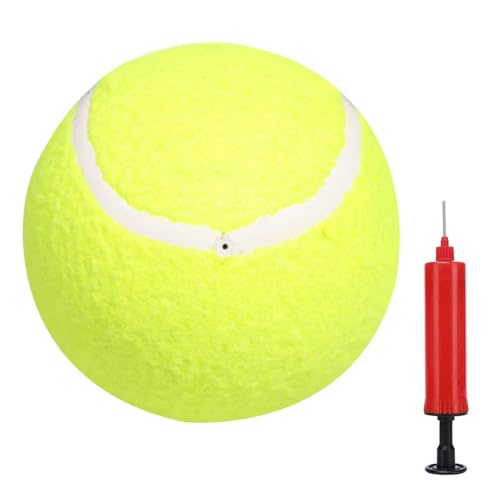 kinrguiyuez Großer Tennisball- aufblasbarer riesiger Hunde- Tennisball- Kinderspielbälle mit Pumpe und Nadel, Welpenspielzeug, Kauspielzeug für Training und Spielen