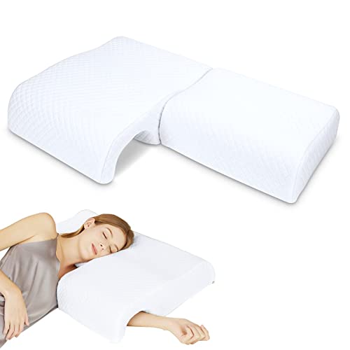 HOMCA Memory Foam Cuddle Pillow for Couples with Arm Hole