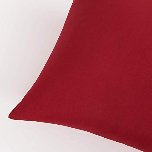 FLXXIE Microfiber Pillow Cases Standard Size, Soft Pillowcases with Envelope Closure, Wrinkle, Stain Resistant Pillow Covers, 20x26, Wine Red