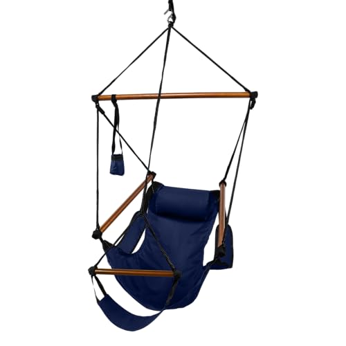 Chaise bleu nuit bois chevilles stable pour éliminer les grincements