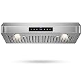 30" Under Cabinet Range Hood,1200CFM Vent Hood with Powerful Suction,4-Speed Exhaust Fan,Stainless Steel Ducted Kitchen Exhaust Hood with Led Lights,Smart Touch Panel, 15S-E30