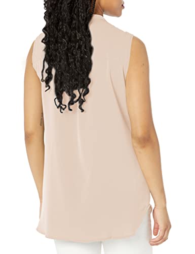 Timeson Sleeveless Blouses For Women,Dress Shirts For Women Business Casual Career Blouse Tanks For Women Office Work V Neck Chiffon Tunics Tops For Leggings Attire Silk Flowy Tops Beige X-Large #TOP1