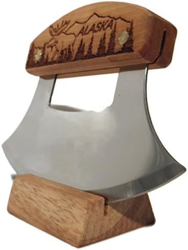 Large Alaska Ulu Bowl Set Roaming Moose Etched Handle - Image 4