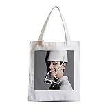 Grande volume French Unicorn Tote bag Borsa Shopping Audrey Hepburn Vestito Bianco Attrice Hollywood Star, bianco, 38 x 42 cm
