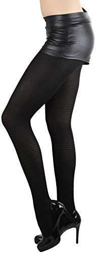 Image of ToBeInStyle Women's Argyle Checkered Diamond Rhombus Net Opaque Sheer Tights Pantyhose
