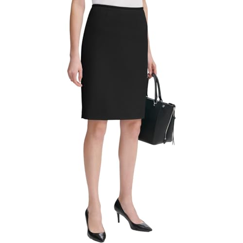 Calvin Klein Womens Office Knee Length Pencil Skirt Black 6