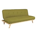 SKLUM Sofá Reclinable de 3 plazas en Lino Juhli Lino Verde Pistacho