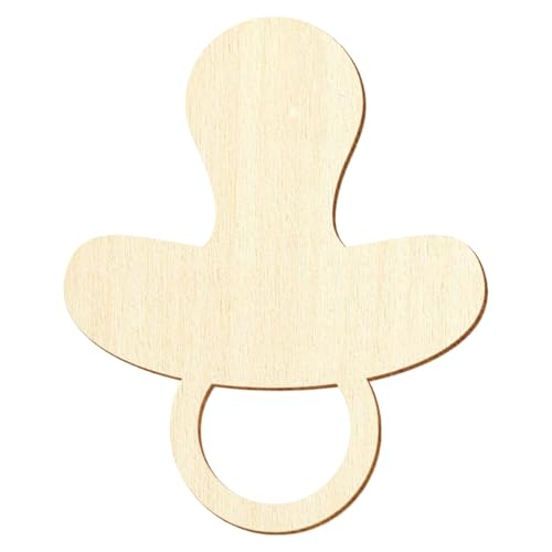 Chupete de madera para bebé – Decoración para manualidades 3-50 cm, tamaño: 22 cm, paquete con:25 unidades