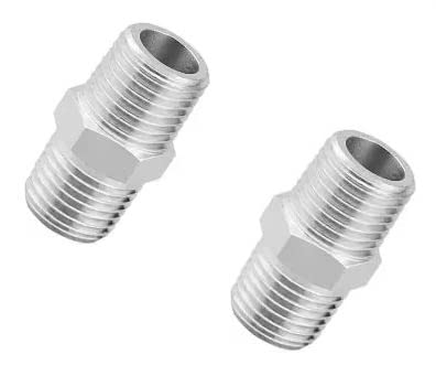 Spazio Stainless Steel Hex Nipple 1 INCH, Pack of 2 (Screw On) Faucet Nozzle (Screw On) (B0B34RTBCK) Amazon Price History, Amazon Price Tracker