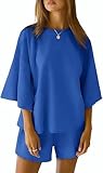 [Combinaisons de hauts et de bas] - Les ensembles pour femmes vous épargnent le souci de devoir assortir vos vêtements. Le haut est ample, décontracté et convenable, avec une finition soignée. Les bas sont confortables et bien ajustés, et peuvent être combinés séparément avec d’autres hauts et bas.