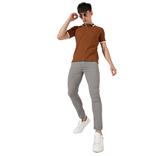 Image of CAHOOT Men's Spread Collar Regular Fit Casual T-Shirt for Casual Wear | T-Shirt Crafted with Regular Sleeves, Comfort Fit and High-Performance for Everyday Wear