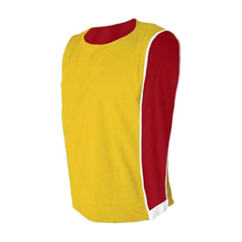 Colete de futebol dupla face Amarelo/Vermelho