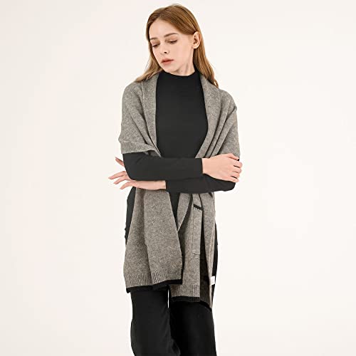 Premium Wool Shawl Wrap Winter Warm Scarf with Pockets Luxurious Knit Cardigan Wedding Shawl for Evening Dress4