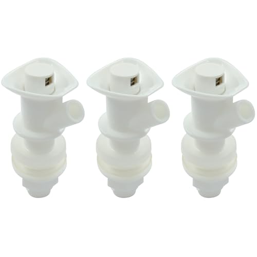 Bonsicoky Paquete de 3 espitas enfriadoras con botón pulsador – Grifo enfriador de agua de plástico compatible con válvula de refrigeración Rubbermaid Gott – Grifo dispensador de repuesto con anillos