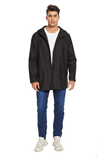 Fahsyee Rain Jacket Men Waterproof - Mens Raincoat Lightweight Coat With Hood Long Breathable Windbreaker Trench4