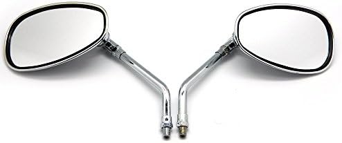 MOTORCYCLE CHROME OVAL SIDE REARVIEW MIRRORS FOR CRUISER CHOPPER - Foto 12