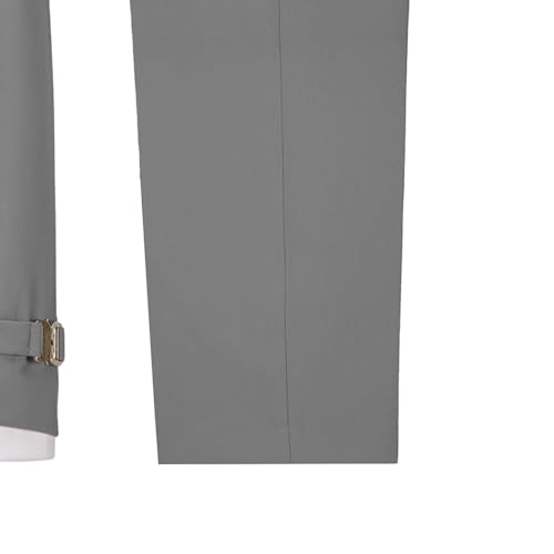 Image of Men's 2 Piece Suit with Metal Clasp Slim Fit Suit Stylish Business Pants Casual Wedding Grooms Tuxedo Suit