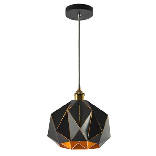 Ilumina tu barra con este colgante industrial de 25cm y sombra metálica geométrica