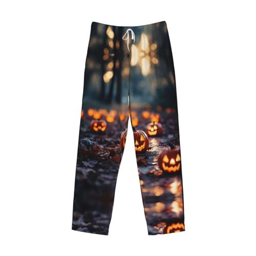 happy halloween Print Lounge Waistband Drawstring Mens Pajama Pants Fashion Custom Sleepwear4