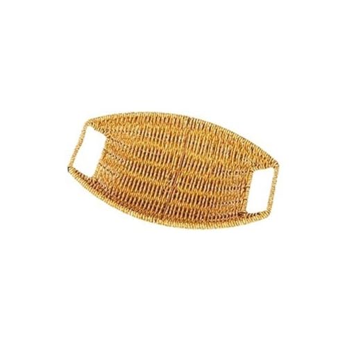 Cesta de frutas tejida a mano pequeña con asas recortadas para mesa 2