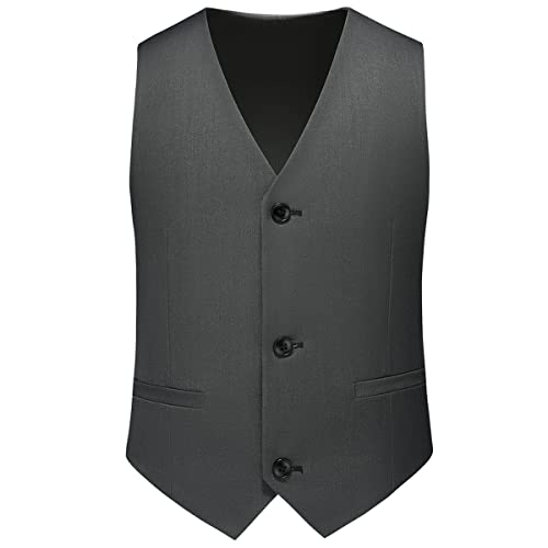 Image of Boy Suits 3 Piece Slim Fit Formal Suit Set with Tuxedo Jacket Vest Pants for Kids Wedding Ring Bearer Party