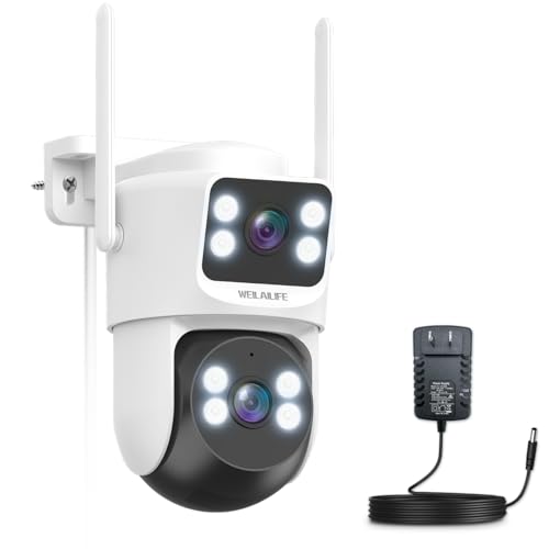 WEILAILIFE 【2-Way Audio & Auto Tracking】 4MP PTZ Security Cameras