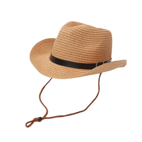 Kids Straw Cowboy Hat Wide Brim Sun Hat Shapeable Western Style Country Cowgirl Summer Panama Hat Sombrero UPF 50+ Beach Hat4