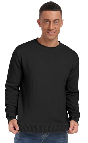 Sailwind Men'S Cotton Crewneck Pullover Sweater Lightweight Casual Knitted Sweaters Wash Black thumb #4